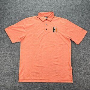 Footjoy‎ Polo Shirt Mens XL Orange Short Sleeve Golf Performance Hillers